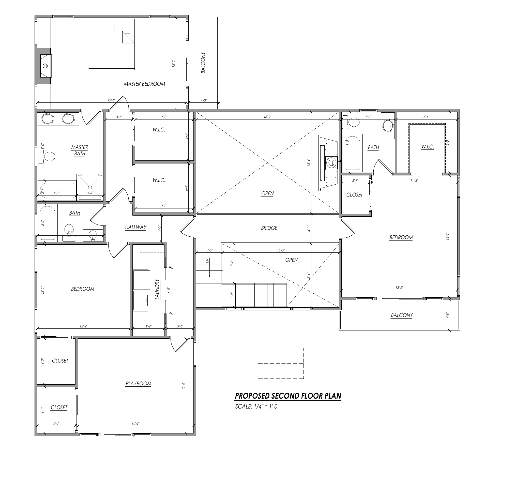 Proposed second-floor architectural plan for 38 Dubois Avenue.